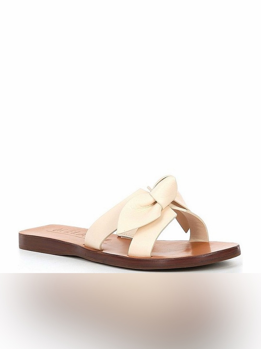 ANTONIO MELANI Cream Leather Knot Slide Sandal Size 10